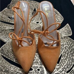Lulu's Orange Heels Elegant Strappy Design